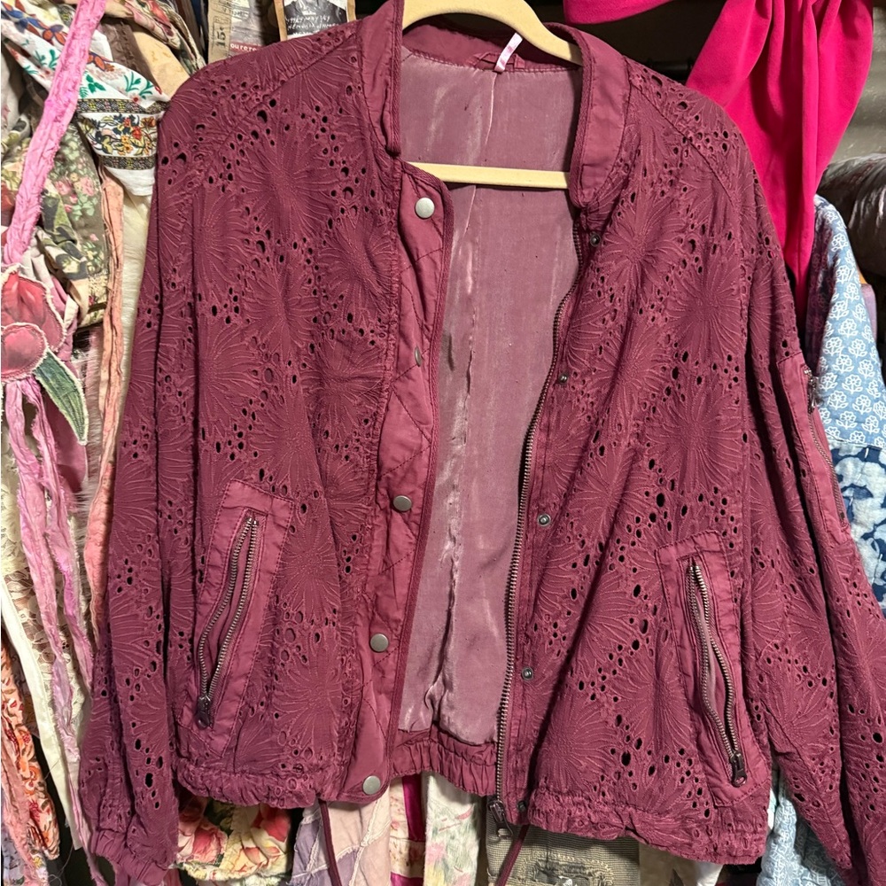 Free people eyelet bomber
